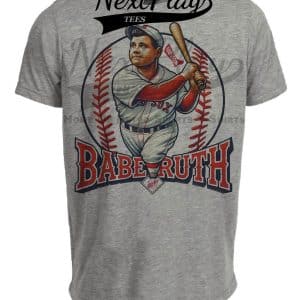 Boston Red Sox Babe Ruth Exclusive Retro Baseball 1917 Artwork Heather Gray Sublimated T-Shirt