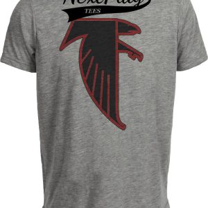 Atlanta Falcons Retro Football 1990 Artwork Heather Gray Sublimated T-Shirt