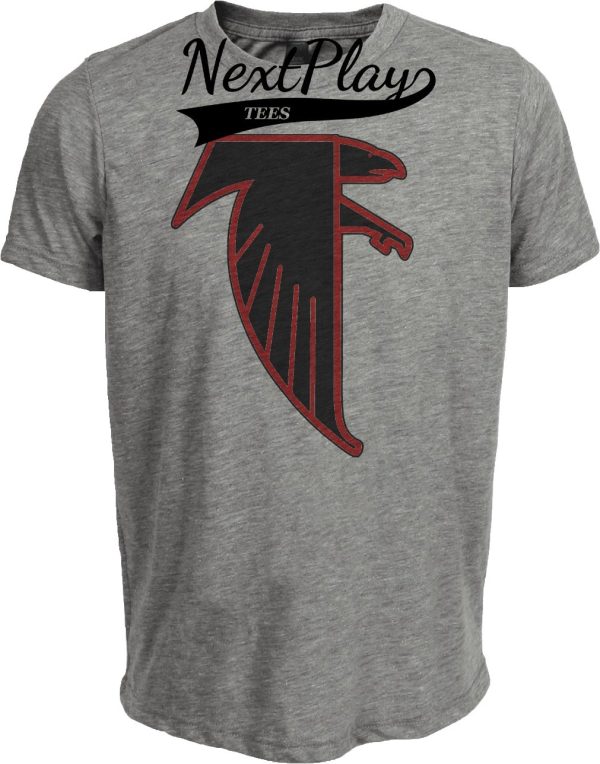 Atlanta Falcons Retro Football 1990 Artwork Heather Gray Sublimated T-Shirt