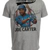 Toronto Blue Jays Joe Carter Exclusive Retro Baseball Artwork Heather Gray Sublimated T-Shirt
