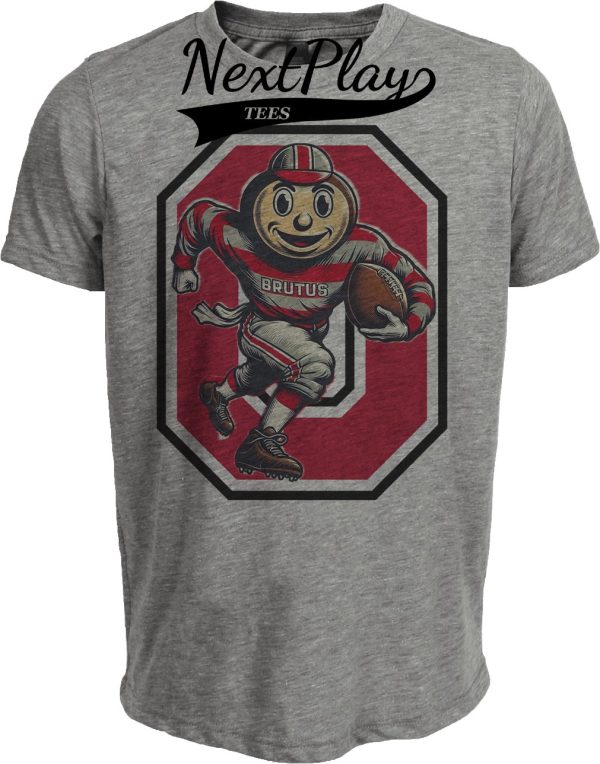 Ohio State Buckeyes Exclusive Retro Football 1979 Artwork Heather Gray Sublimated T-Shirt
