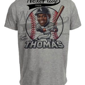 Chicago White Sox Frank Thomas Exclusive Retro Baseball Artwork Heather Gray Sublimated T-Shirt