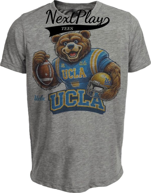 UCLA Bruins Exclusive Retro Football Helmet Artwork Heather Gray Sublimated T-Shirt