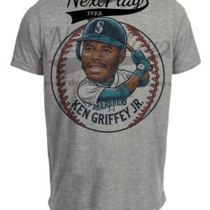 Seattle Mariners Ken Griffey Jr. MVP Exclusive Retro Baseball Artwork Heather Gray Sublimated T-Shirt