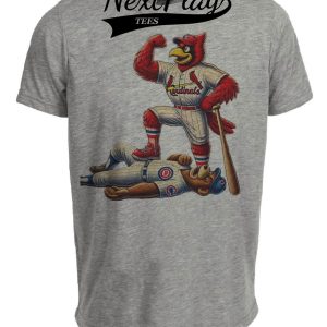 St. Louis Cardinals vs. Chicago Cubs Exclusive Retro Rivals Baseball Artwork Heather Gray Sublimated T-Shirt