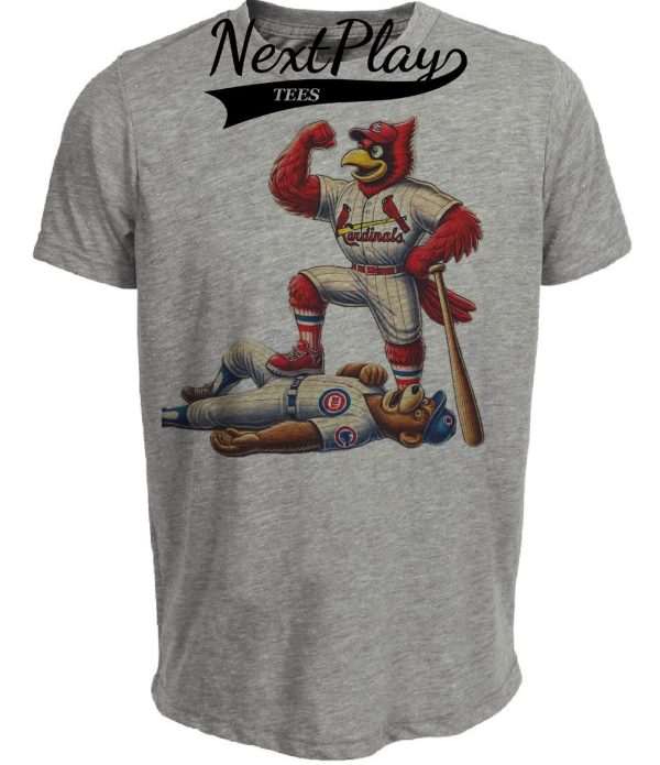 St. Louis Cardinals vs. Chicago Cubs Exclusive Retro Rivals Baseball Artwork Heather Gray Sublimated T-Shirt