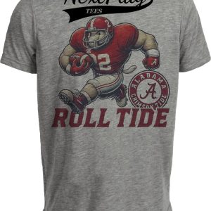 Alabama Crimson Tide Exclusive Retro Football Roll Tide 1998 Artwork Heather Gray Sublimated T-Shirt