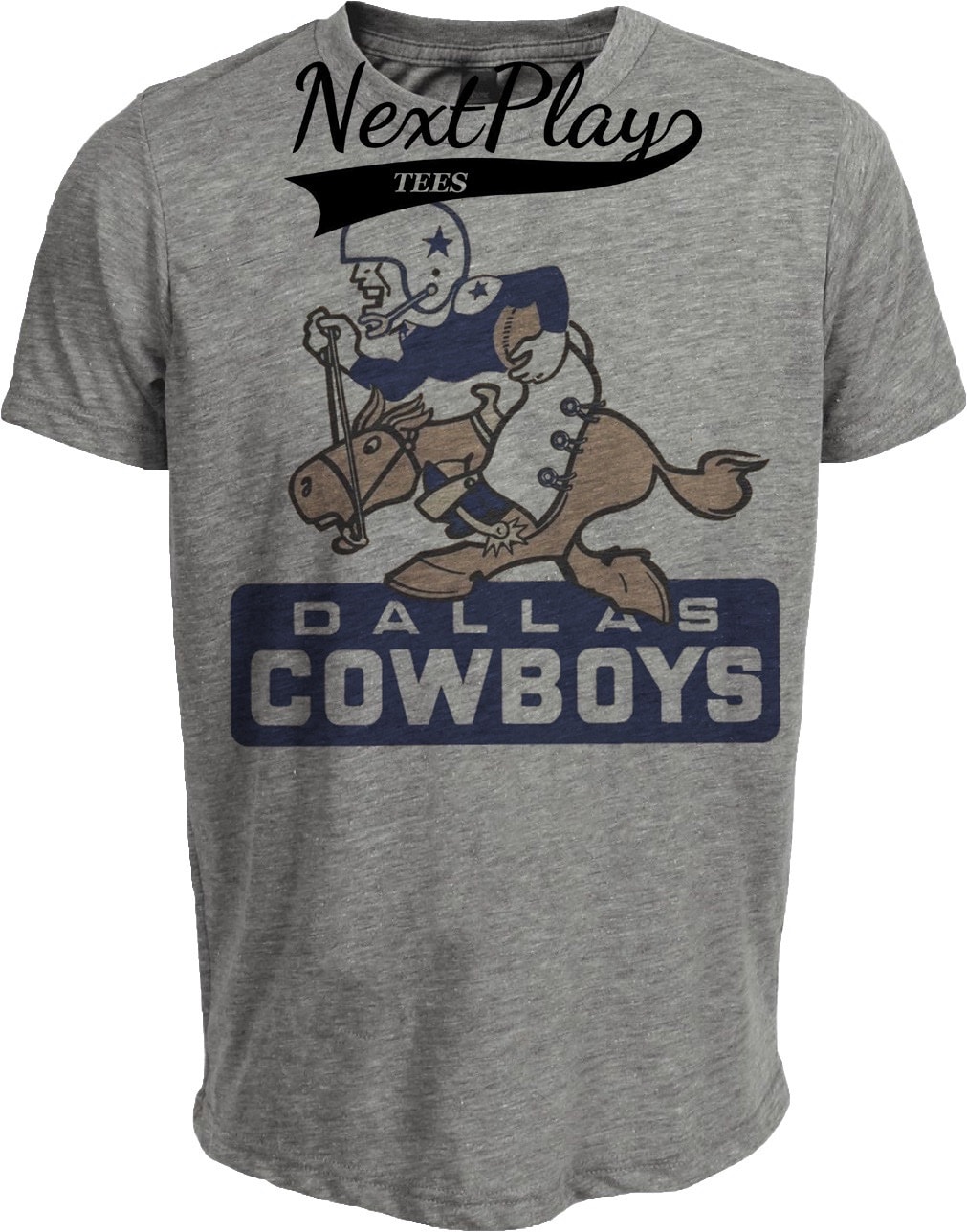 Dallas Cowboys Retro Football 1961 Artwork Heather Gray Sublimated T-Shirt