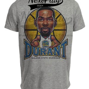 Golden State Warriors Kevin Durant Exclusive Retro Basketball Artwork Heather Gray Sublimated T-Shirt