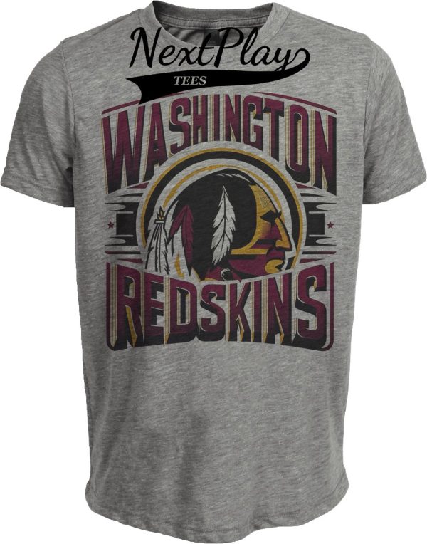 Washington Redskins Exclusive Retro Football 1986 Artwork Heather Gray Sublimated T-Shirt
