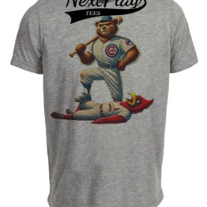 Chicago Cubs vs. St. Louis Cardinals Exclusive Retro Rivals Baseball Artwork Heather Gray Sublimated T-Shirt