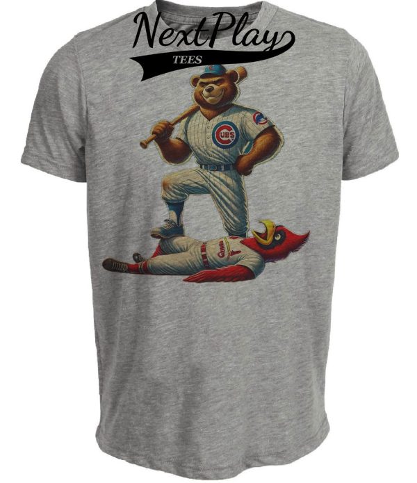 Chicago Cubs vs. St. Louis Cardinals Exclusive Retro Rivals Baseball Artwork Heather Gray Sublimated T-Shirt