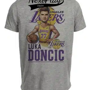 Los Angeles Lakers Luka Doncic El Nino Maravilla Exclusive Retro Basketball Artwork Heather Gray Sublimated T-Shirt