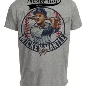 New York Yankees Mickey Mantle Exclusive Retro Baseball 1960 Artwork Heather Gray Sublimated T-Shirt