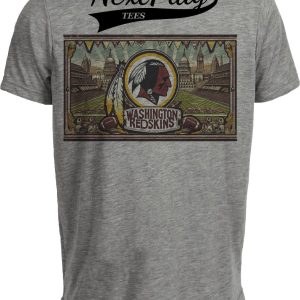 Washington Redskins Exclusive Retro Football 1983 Artwork Heather Gray Sublimated T-Shirt