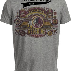 Washington Redskins Exclusive Retro Football 1982 Artwork Heather Gray Sublimated T-Shirt