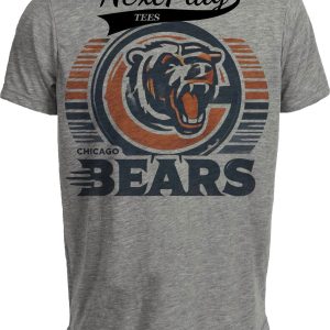 Chicago Bears Exclusive Retro Football Team Logo Artwork Heather Gray Sublimated T-Shirt