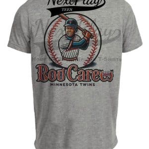 Minnesota Twins Rod Carew Exclusive Retro Baseball Artwork Heather Gray Sublimated T-Shirt