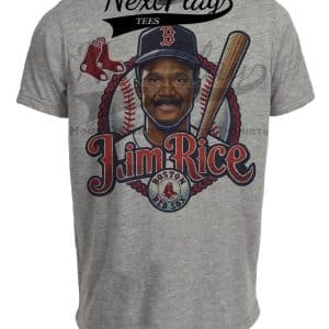 Boston Red Sox Jim Rice Exclusive Retro Baseball 1983 Artwork Heather Gray Sublimated T-Shirt