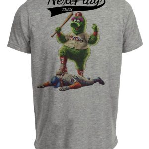 Philadelphia Phillies vs. New York Mets Exclusive Retro Rivals Baseball Artwork Heather Gray Sublimated T-Shirt