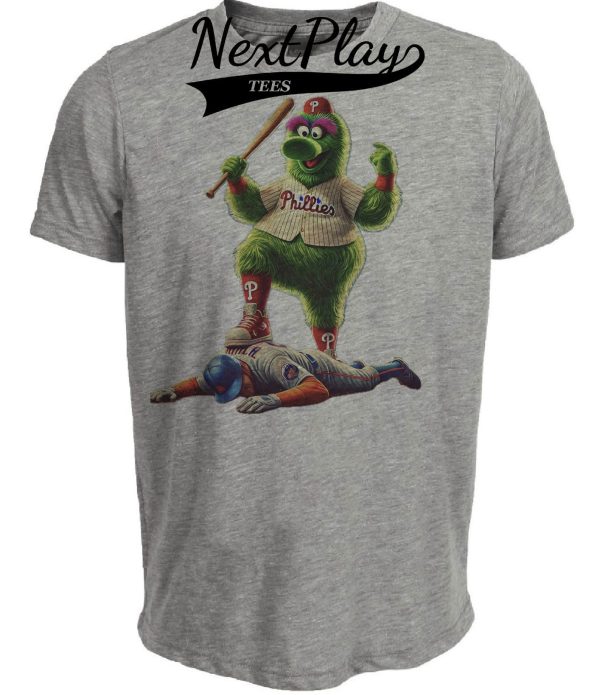 Philadelphia Phillies vs. New York Mets Exclusive Retro Rivals Baseball Artwork Heather Gray Sublimated T-Shirt