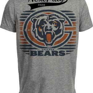 Chicago Bears Exclusive Retro Football Team Mascot Artwork Heather Gray Sublimated T-Shirt