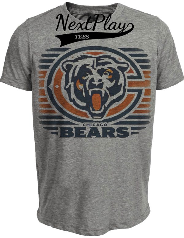 Chicago Bears Exclusive Retro Football Team Mascot Artwork Heather Gray Sublimated T-Shirt