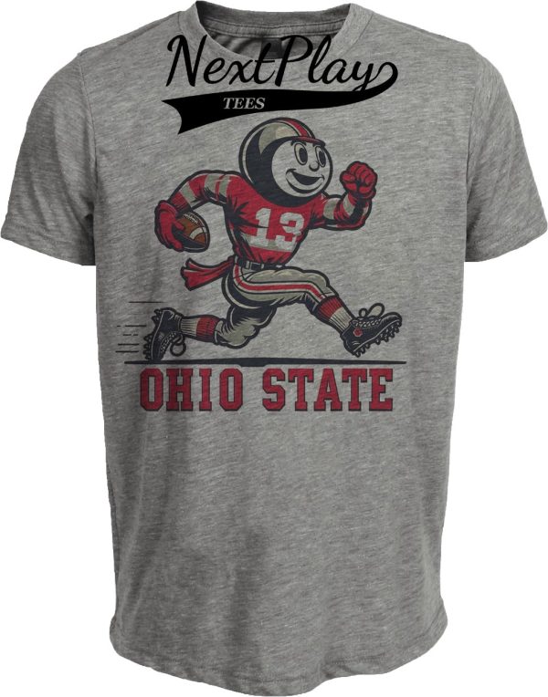 Ohio State Buckeyes Exclusive Retro Football 1961 Artwork Heather Gray Sublimated T-Shirt