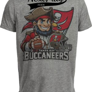 Tampa Bay Buccaneers Exclusive Retro Football Helmet Artwork Heather Gray Sublimated T-Shirt