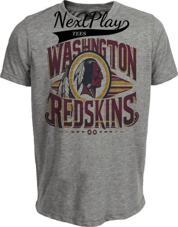 Washington Redskins Exclusive Retro Football 1987 Artwork Heather Gray Sublimated T-Shirt