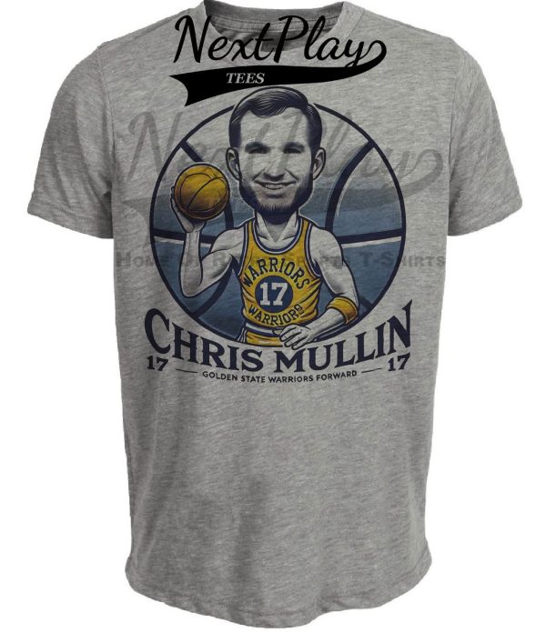 Golden State Warriors Chris Mullin Exclusive Retro Basketball Artwork Heather Gray Sublimated T-Shirt
