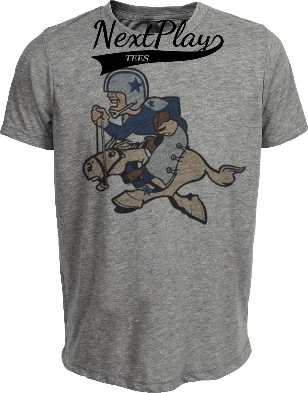 Dallas Cowboys Retro Rowdy Mascot Football 1960 Artwork Heather Gray Sublimated T-Shirt