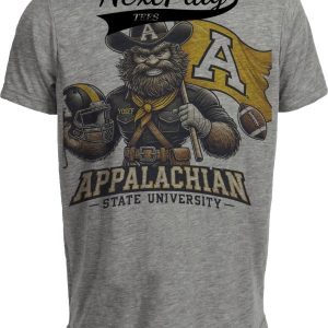 Appalachian State Mountaineers Exclusive Retro Football Flag Artwork Heather Gray Sublimated T-Shirt
