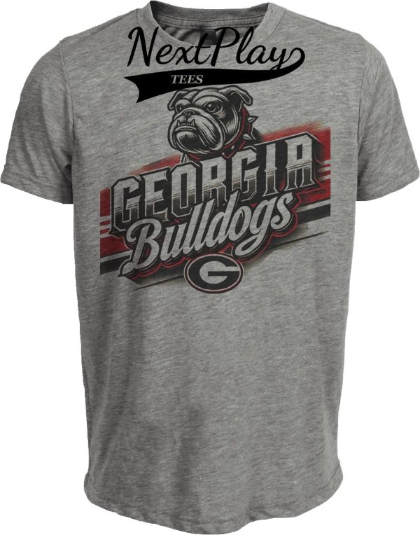 Georgia Bulldogs Exclusive Retro Team Artwork Heather Gray Sublimated T-Shirt