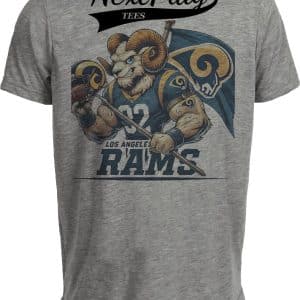 Los Angeles Rams Exclusive Retro Football Flag Artwork Heather Gray Sublimated T-Shirt