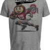Ohio State Buckeyes Exclusive Retro Football TD Brutus Artwork Heather Gray Sublimated T-Shirt