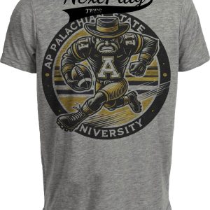 Appalachian State Mountaineers Exclusive Retro Football Circle Artwork Heather Gray Sublimated T-Shirt