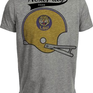 LSU Tigers Retro Football Helmet 1972 Artwork Heather Gray Sublimated T-Shirt