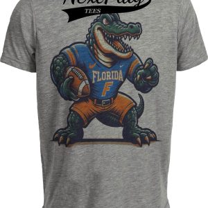 Florida Gators Exclusive Retro Football Swamp Artwork Heather Gray Sublimated T-Shirt
