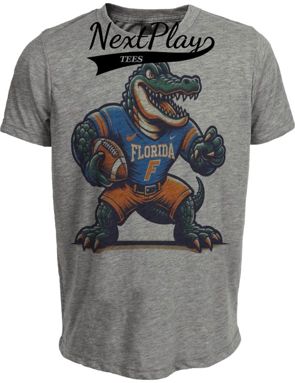 Florida Gators Exclusive Retro Football Swamp Artwork Heather Gray Sublimated T-Shirt