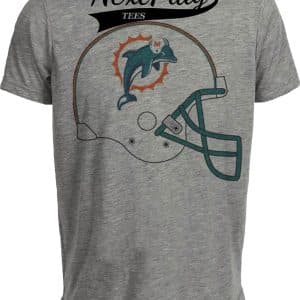 Miami Dolphins Retro Football Helmet 1997 Artwork Heather Gray Sublimated T-Shirt