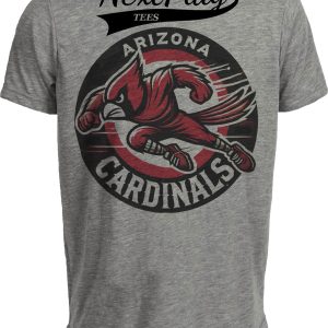 Arizona Cardinals Exclusive Retro Football Circle Artwork Heather Gray Sublimated T-Shirt