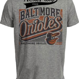 Baltimore Orioles Exclusive Retro Baseball Team Mascot Artwork Heather Gray Sublimated T-Shirt