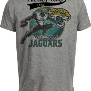 Jacksonville Jaguars Exclusive Retro Football Circle Artwork Heather Gray Sublimated T-Shirt