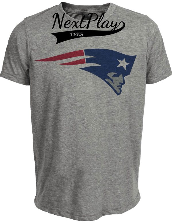 New England Patriots Retro Football 1993 Artwork Heather Gray Sublimated T-Shirt