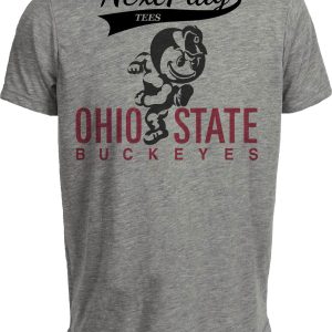 Ohio State Buckeyes Retro Football 1987 Artwork Heather Gray Sublimated T-Shirt