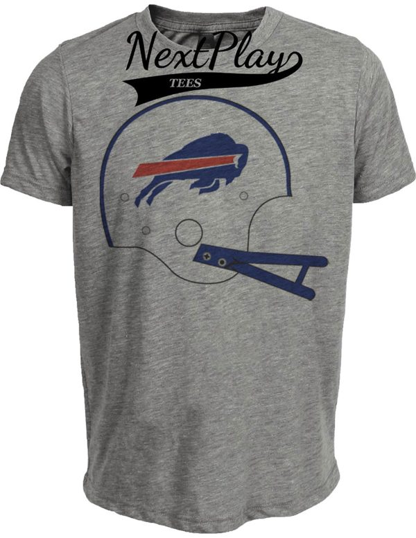 Buffalo Bills Retro Football Helmet 1976 Artwork Heather Gray Sublimated T-Shirt