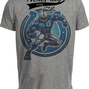 Indianapolis Colts Exclusive Retro Football Circle Artwork Heather Gray Sublimated T-Shirt
