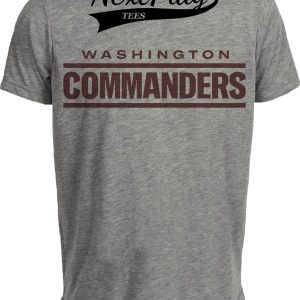 Washington Commanders Retro Football Classic Artwork Heather Gray Sublimated T-Shirt