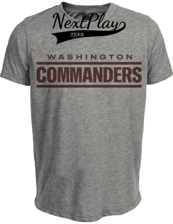 Washington Commanders Retro Football Classic Artwork Heather Gray Sublimated T-Shirt
